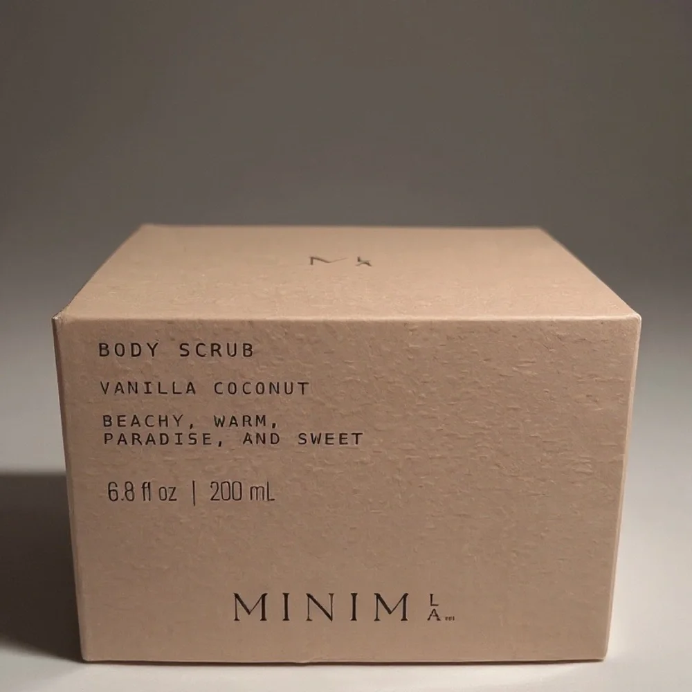 Minim LA Vanilla Coconut Scent Body Scrub Exfoliating Luxury Skincare 6.8 oz New